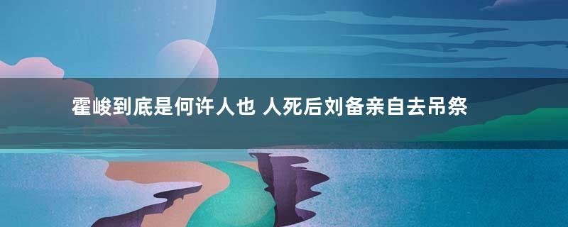 霍峻到底是何许人也 人死后刘备亲自去吊祭